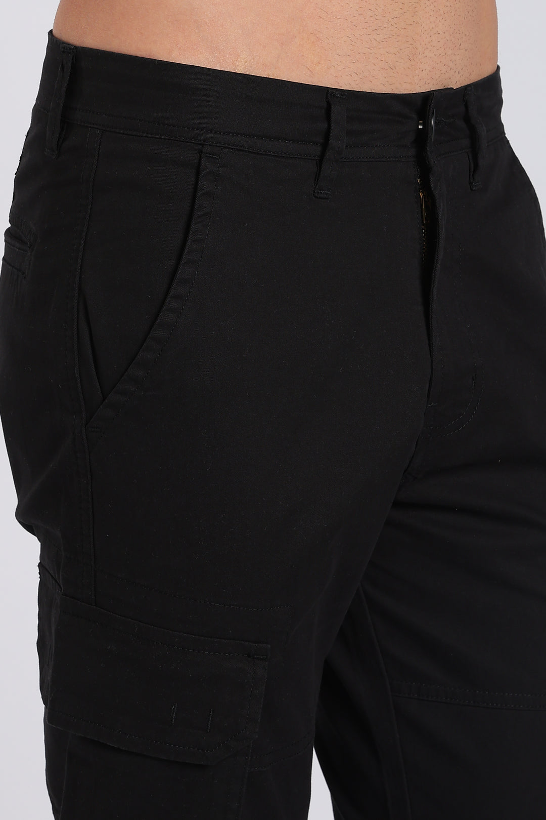 Men's Black Casual Cargo Pant