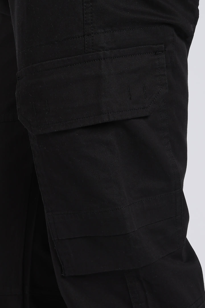 Men's Black Casual Cargo Pant