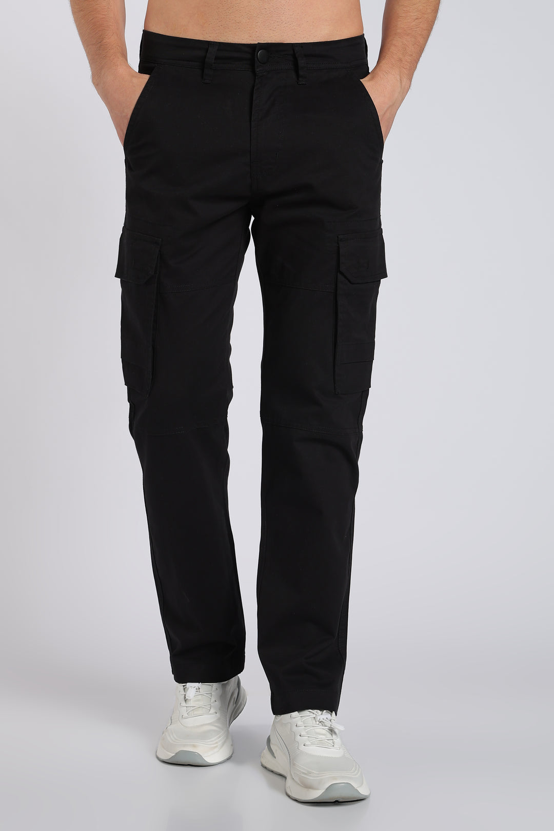 Men's Black Casual Cargo Pant