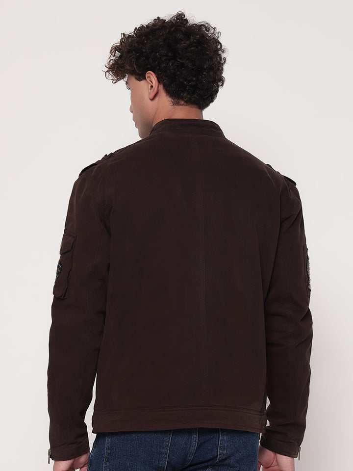 DARK BROWN UTILITY JACKET