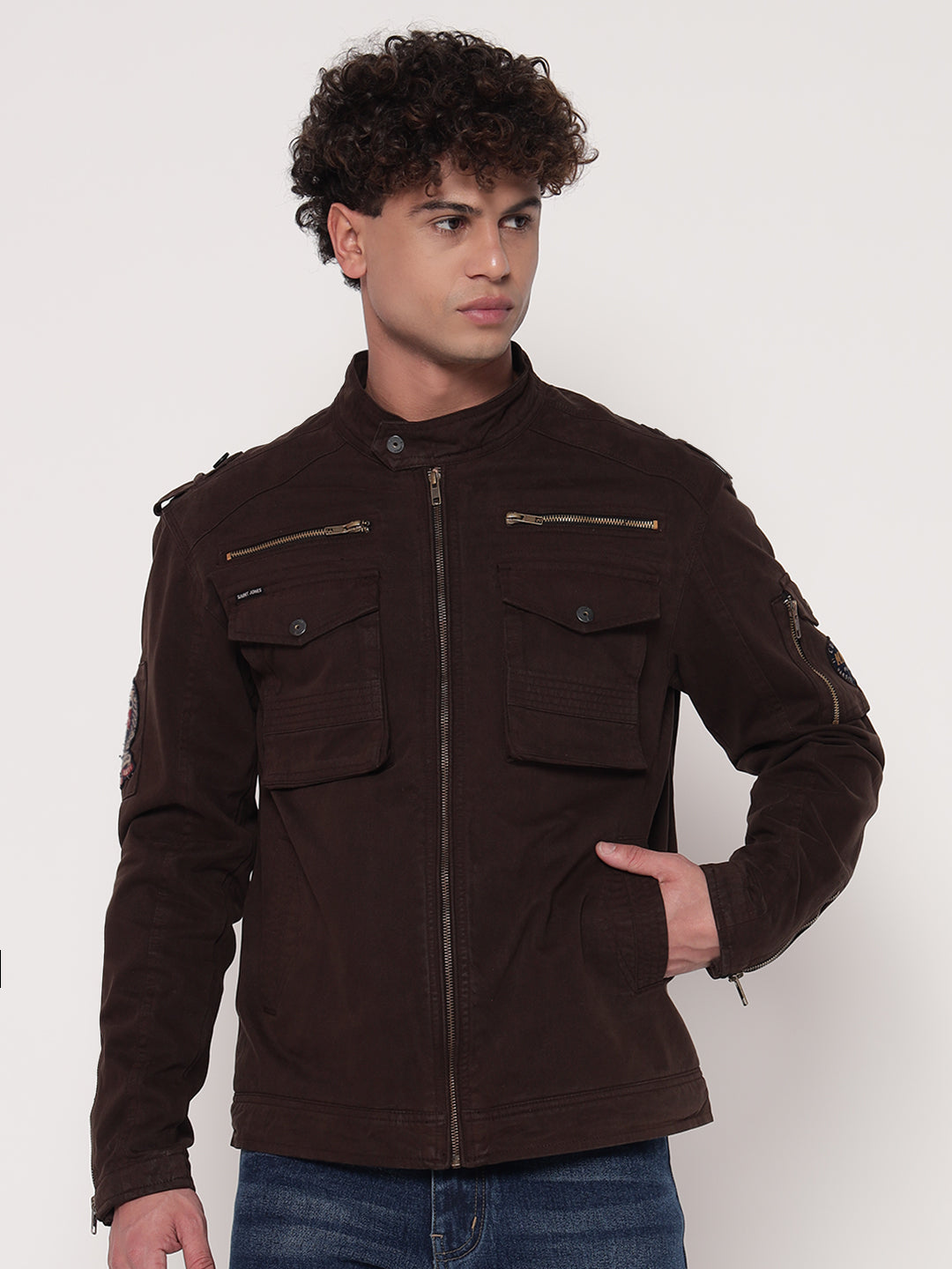 DARK BROWN UTILITY JACKET