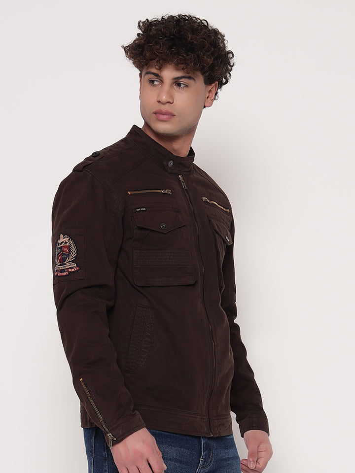 DARK BROWN UTILITY JACKET