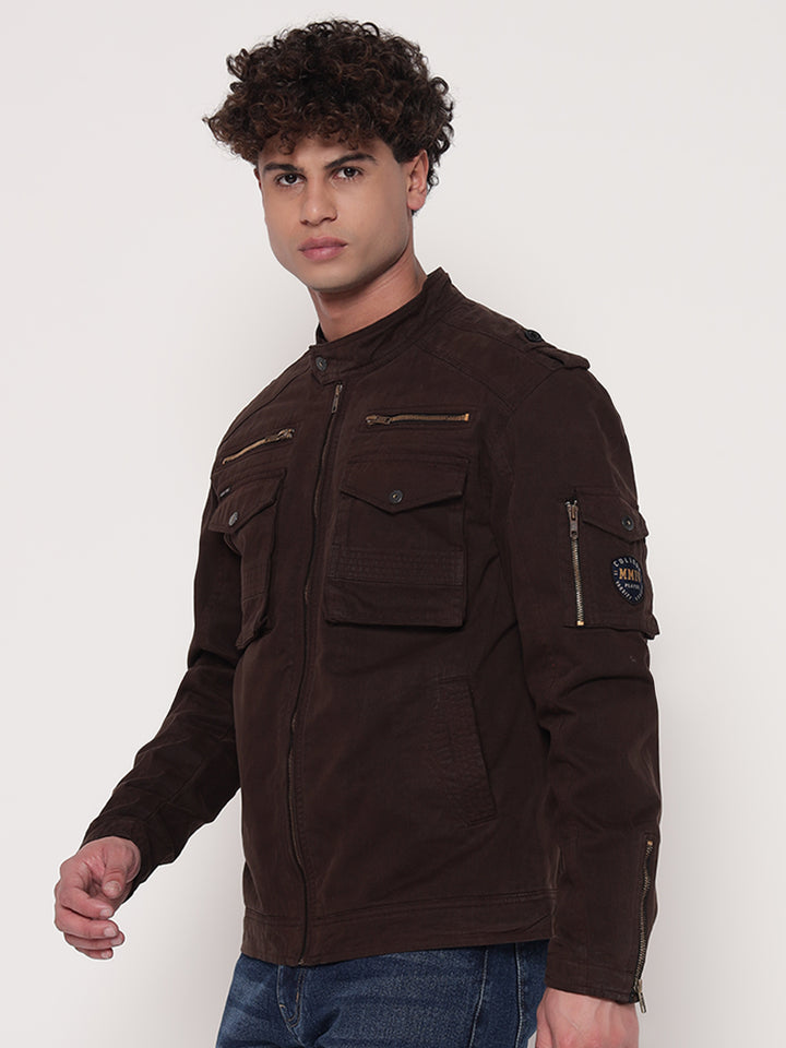 DARK BROWN UTILITY JACKET