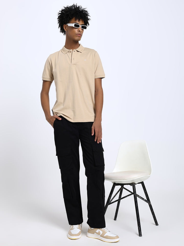 Saint Jones Beige Polo T-Shirt