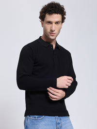 Men’s Black Full Sleeve Polo T-Shirt