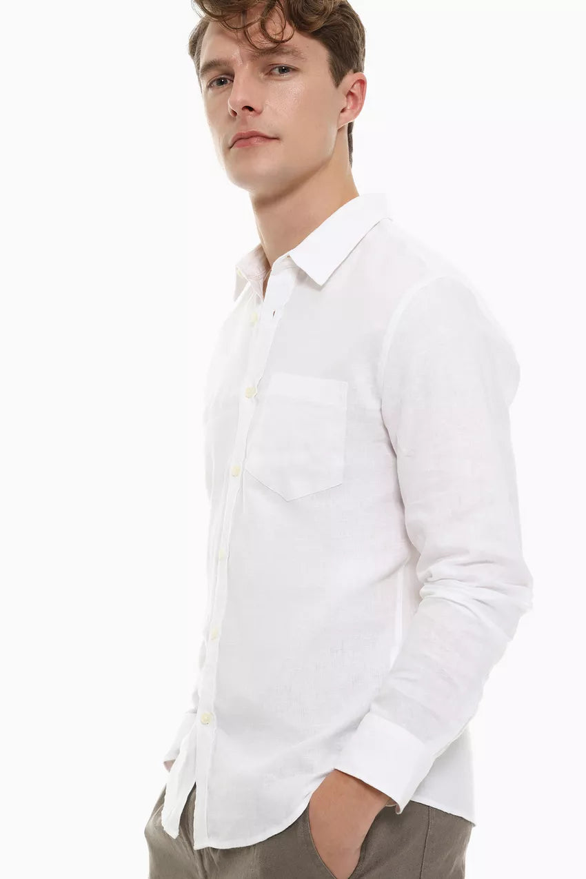 Men's Ivory linen shirt