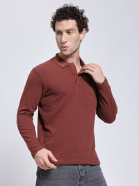 Men’s Classic Rust Full Sleeve Polo T-Shirt