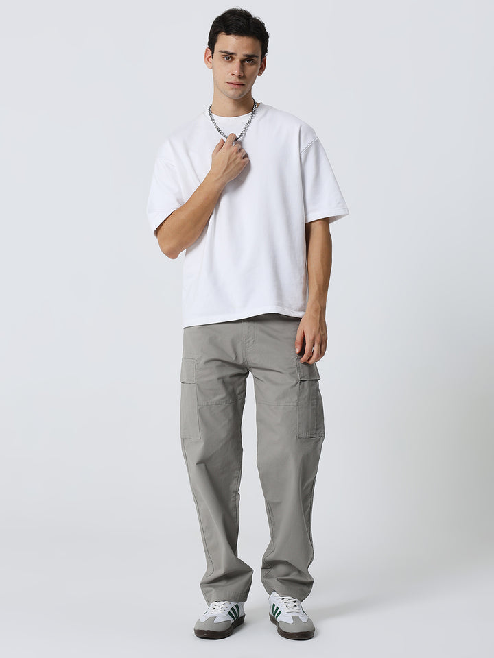 Men's Dobby stretch straight cargo grey