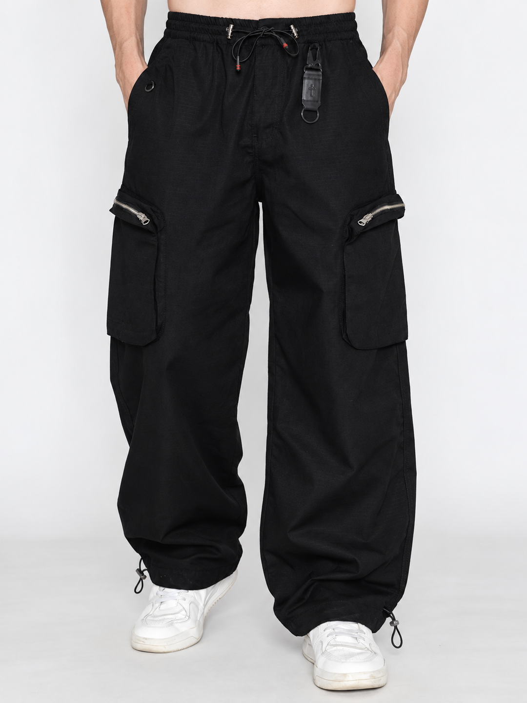 Men's Black Ribstop rock baggy cargo.
