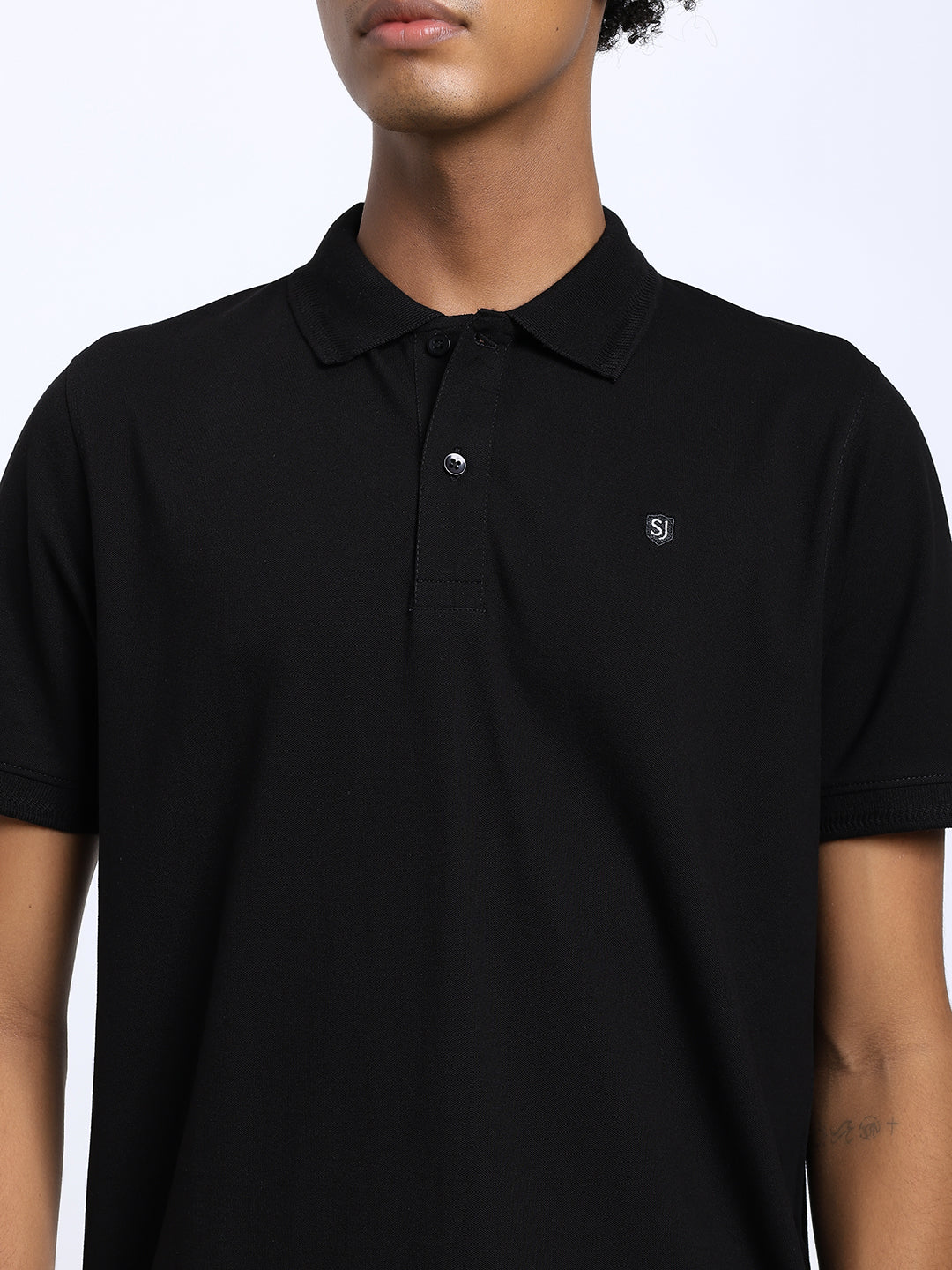 Saint Jones Black Polo T-Shirt