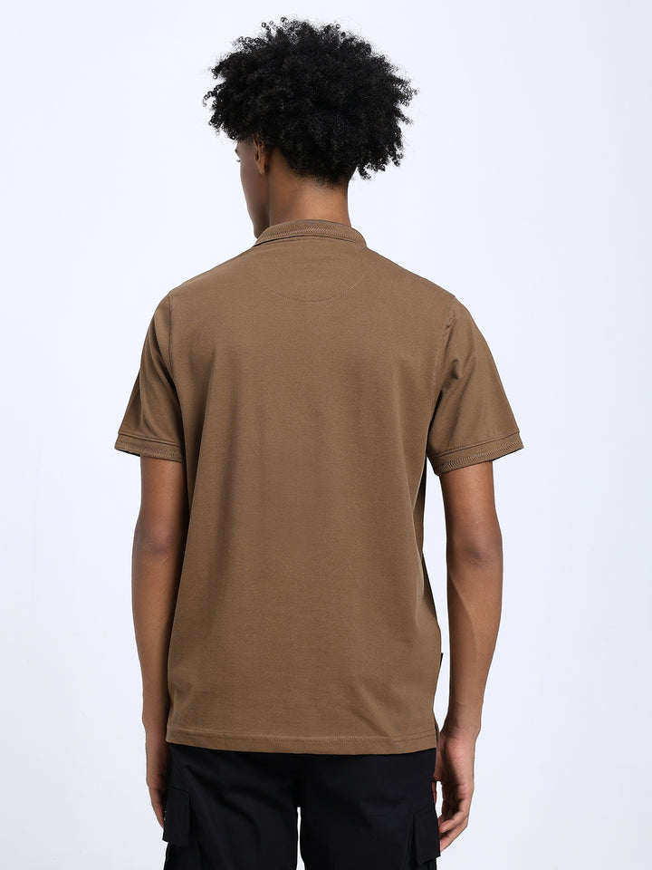 Saint Jones Brown Polo T-Shirt