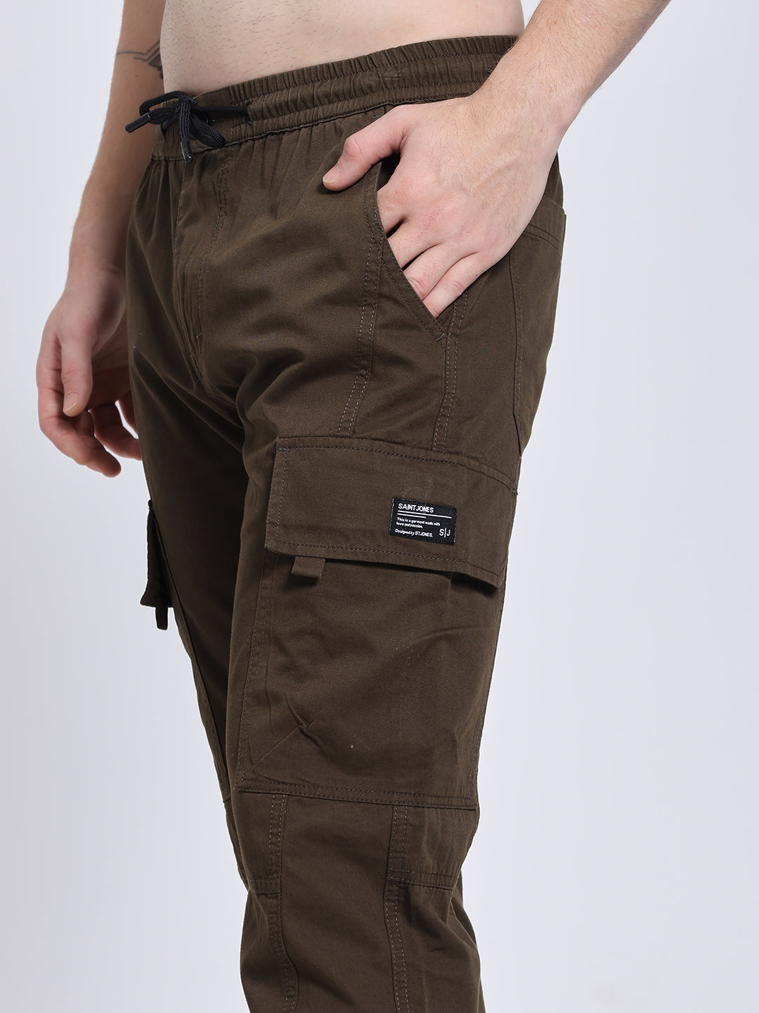 Men's Brown Six Pocket Cargo Comfort Fit