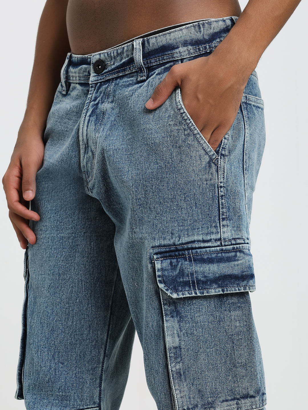 Men’s Vintage Wash Cargo Jeans