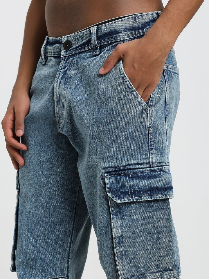 Men’s Vintage Wash Cargo Jeans
