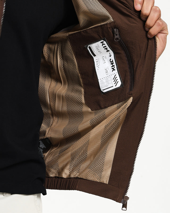 Lightweight Parachute Brown Utility Jacket