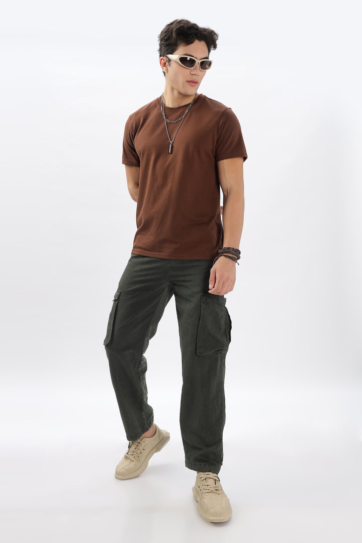 LINEN GREEN CARGO PANTS