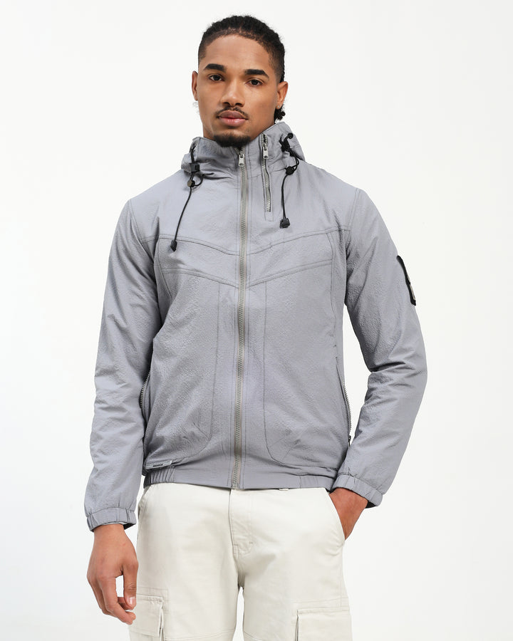 Lightweight Parachute Grey Utility Jacket