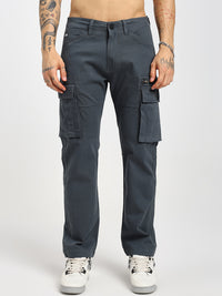 Men's Dark grey comfort fit cargo pants