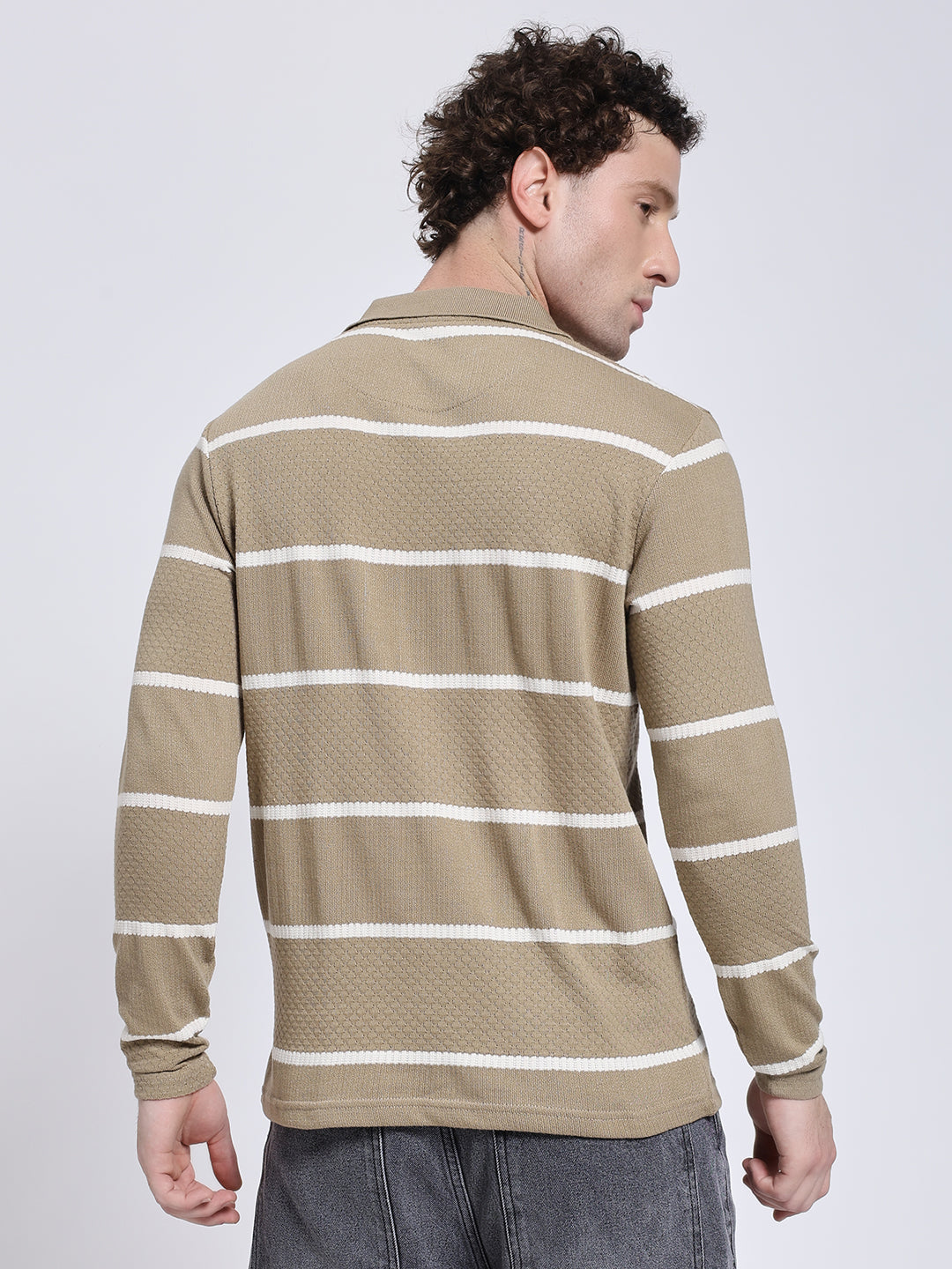 Full sleeve kneeted pre-winter beige T-shirt