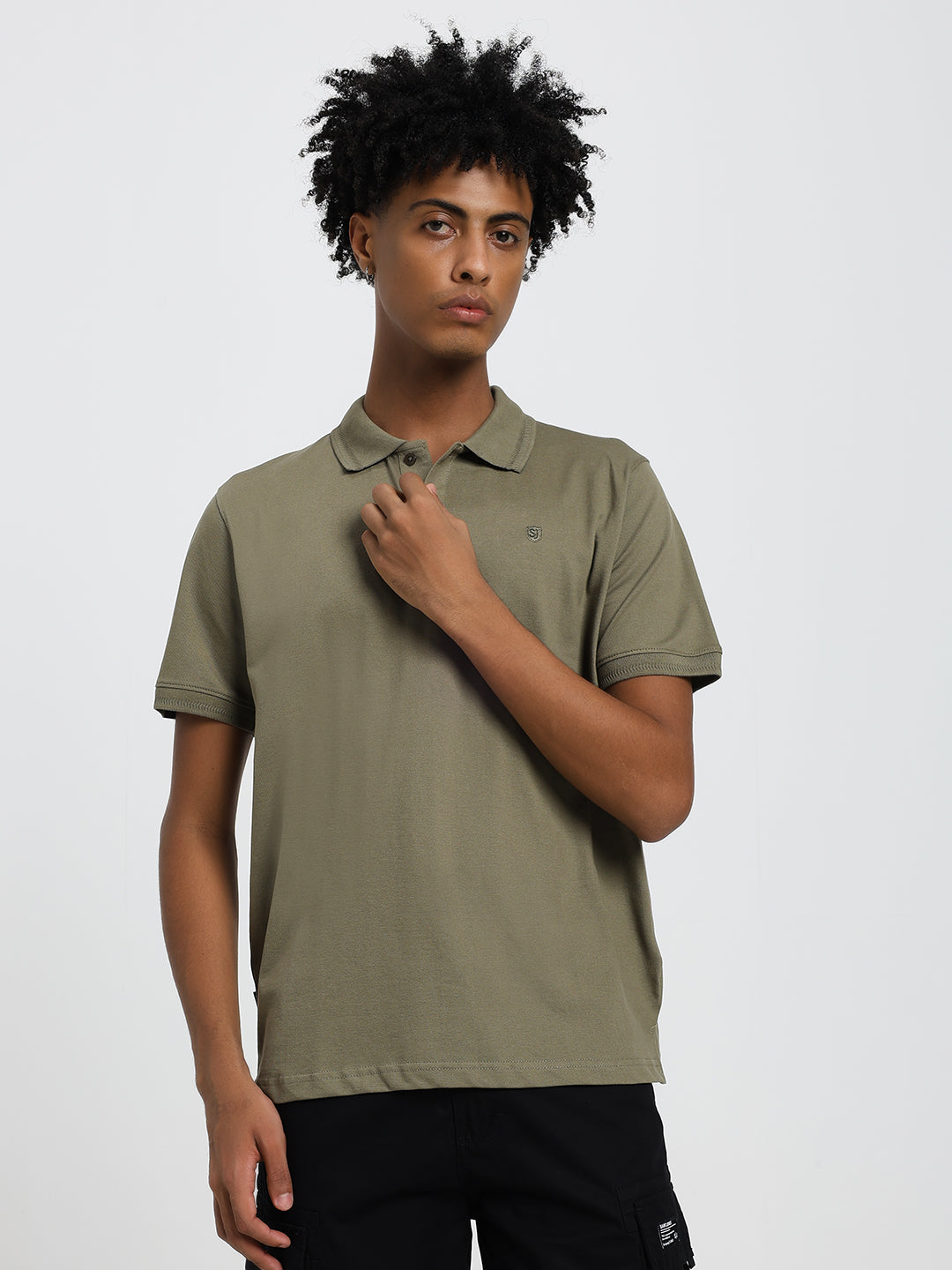 Saint Jones Olive Polo T-Shirt