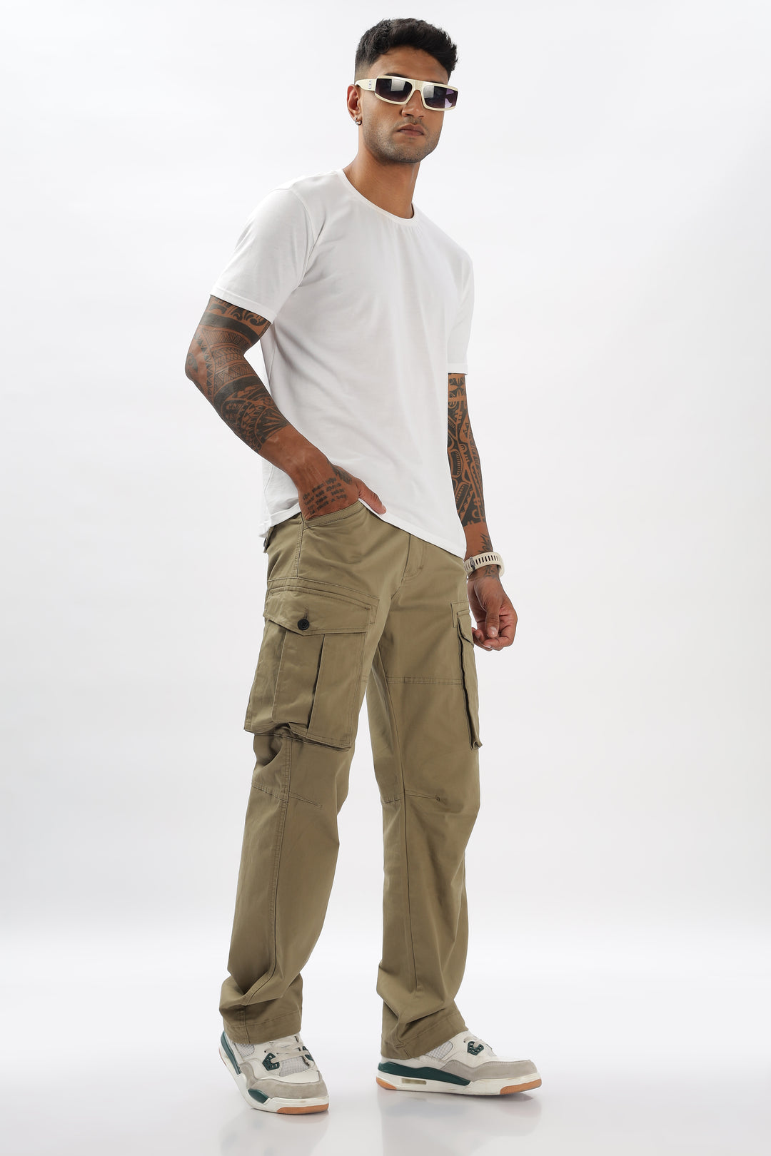 NEW BEIGE COTTON CARGO 6-POCKETS