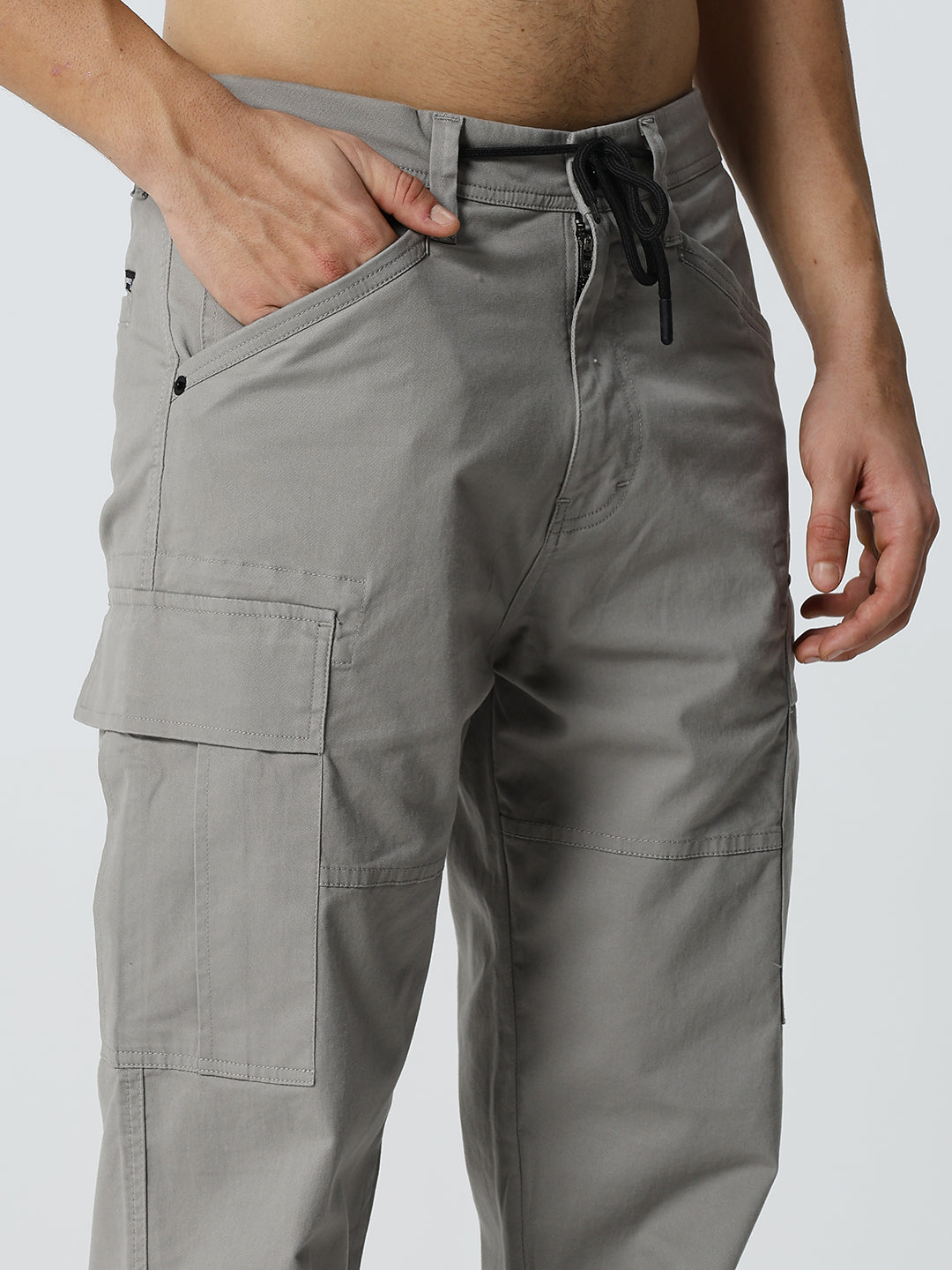 Men's Dobby stretch straight cargo grey