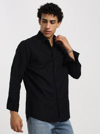 Men's Black linen shirt
