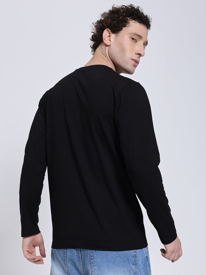 Men’s Solid Black Full Sleeve Lycra T-Shirt