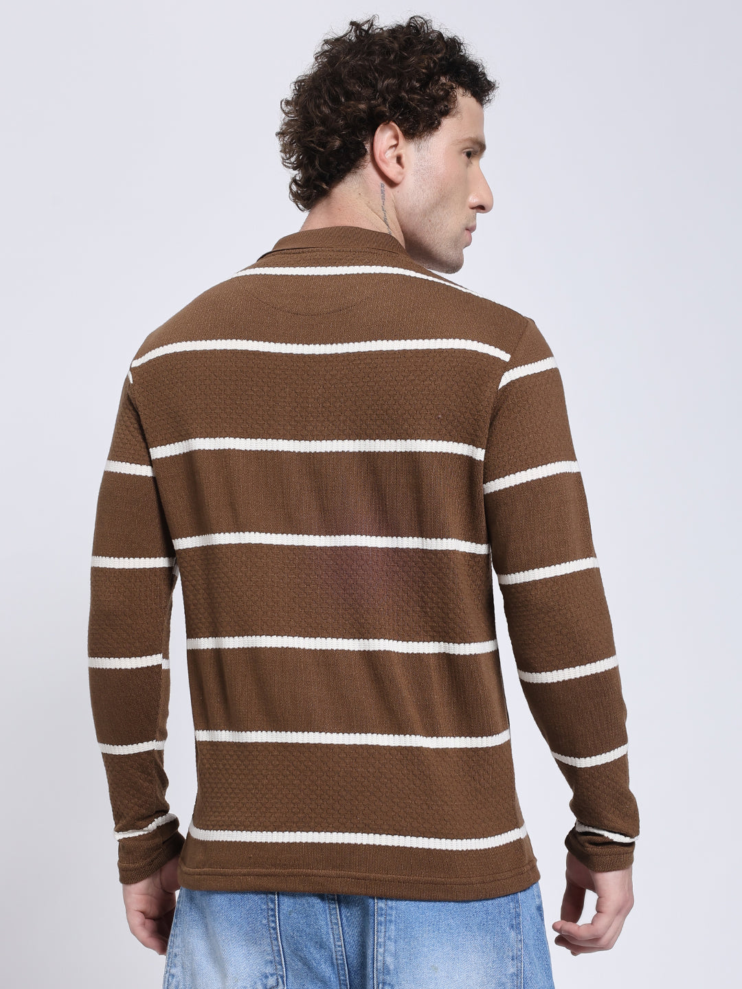 Full sleeve knitted pre-winter brown T-shirt