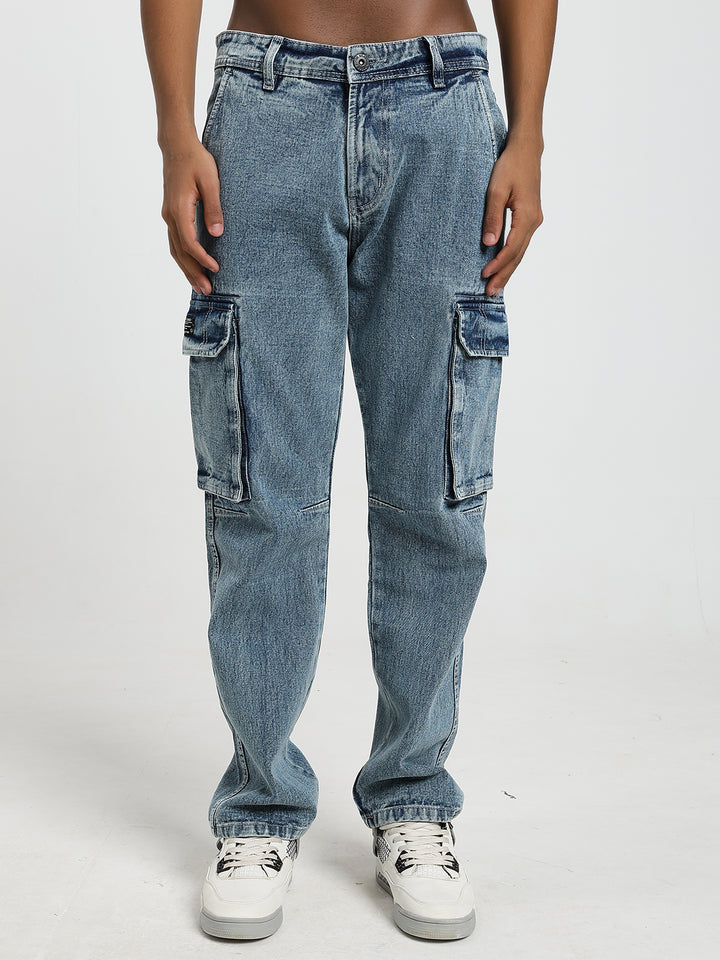 Men’s Vintage Wash Cargo Jeans