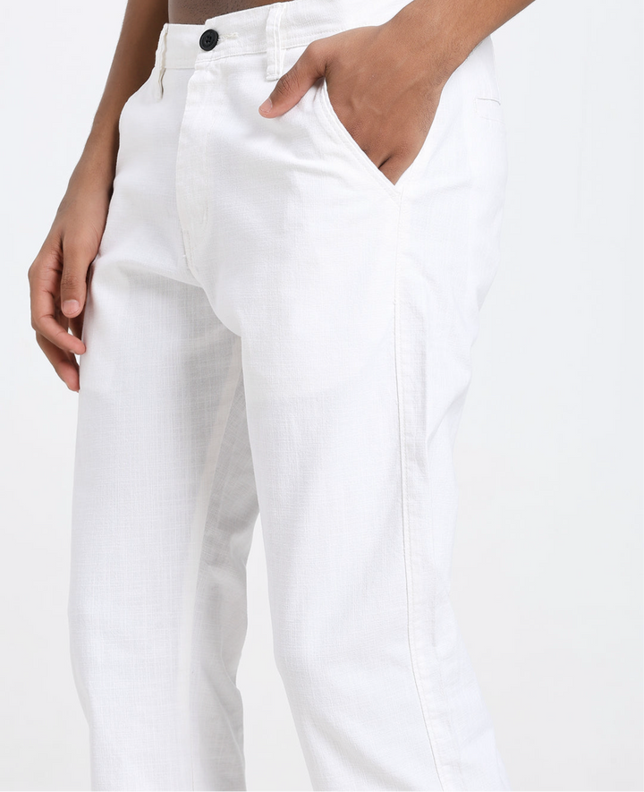 Saint jones slub white trousers