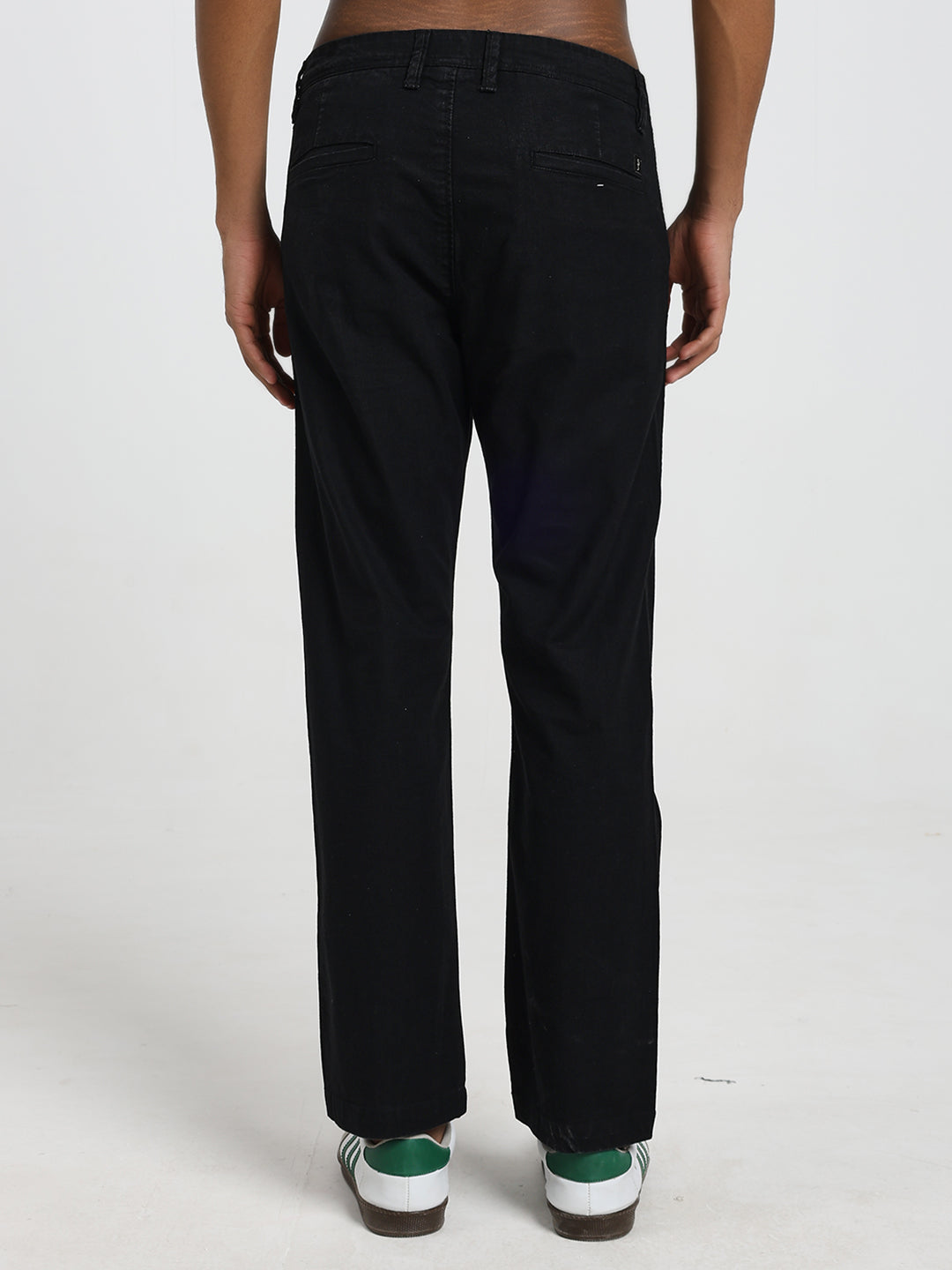Saint jones slub black trousers