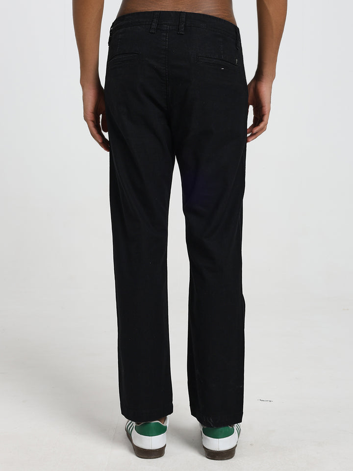 Saint jones slub black trousers