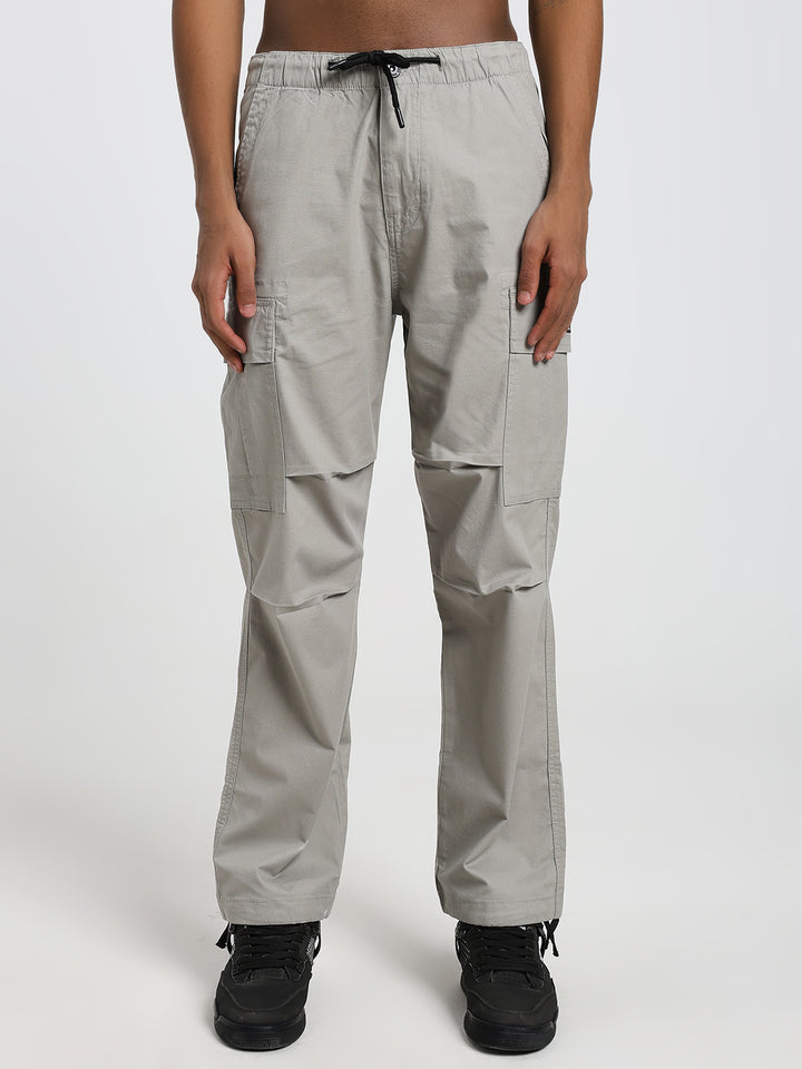 Men's Honeycomb weave straight fit light grey cargo