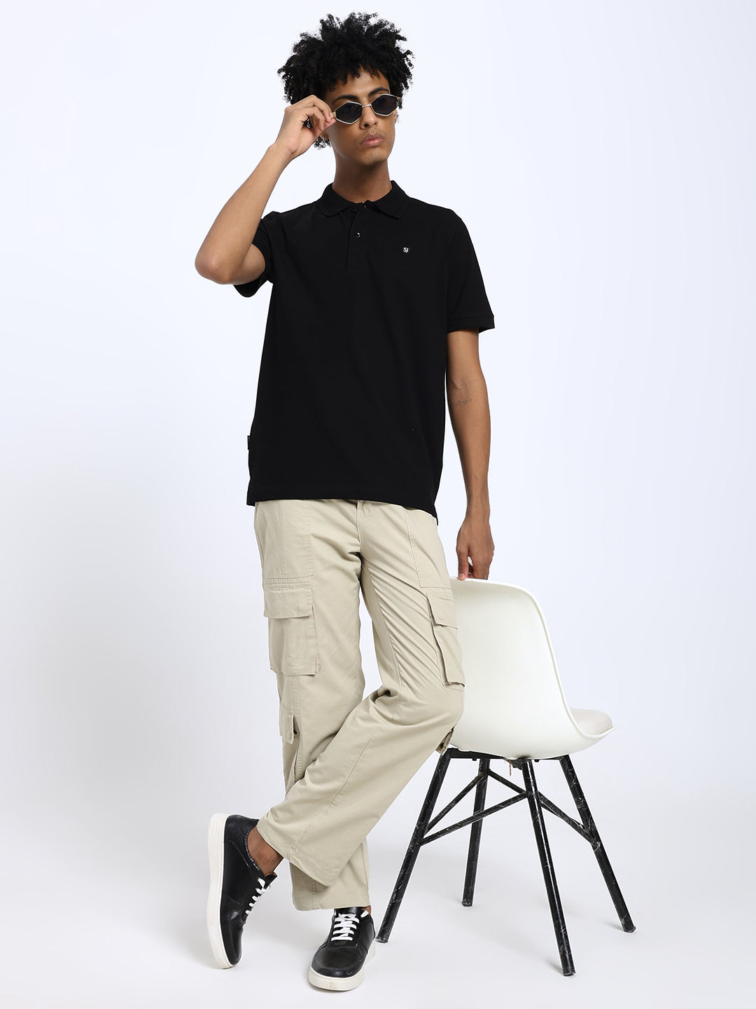 Saint Jones Black Polo T-Shirt