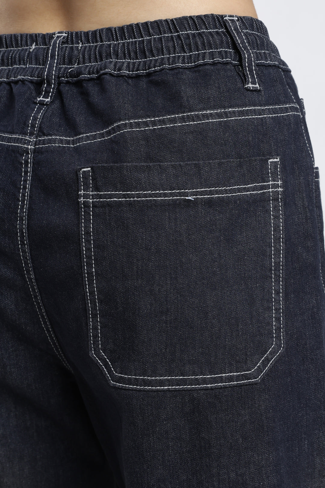 Close-up of  vintage wash jogger with a pocket on a white background