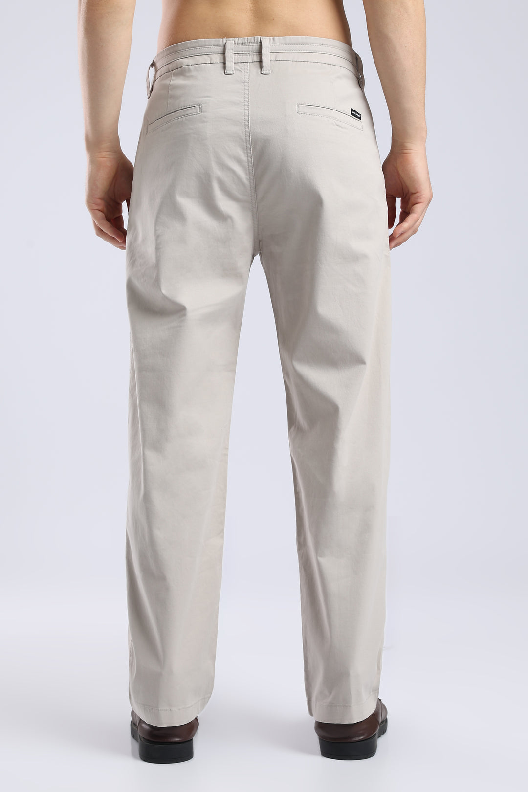 Men’s Cream Relaxed Fit Straight Leg Pants