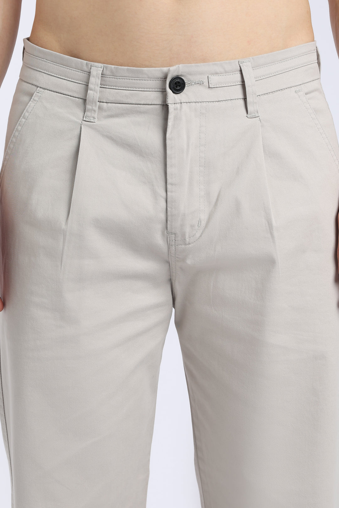 Men’s Cream Relaxed Fit Straight Leg Pants