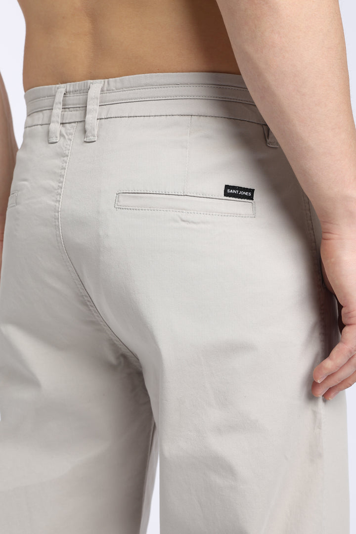 Men’s Cream Relaxed Fit Straight Leg Pants