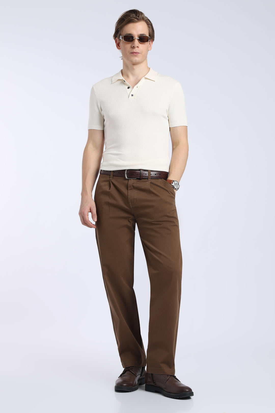 Men’s Congo Brown Relaxed Fit Straight Leg Pants