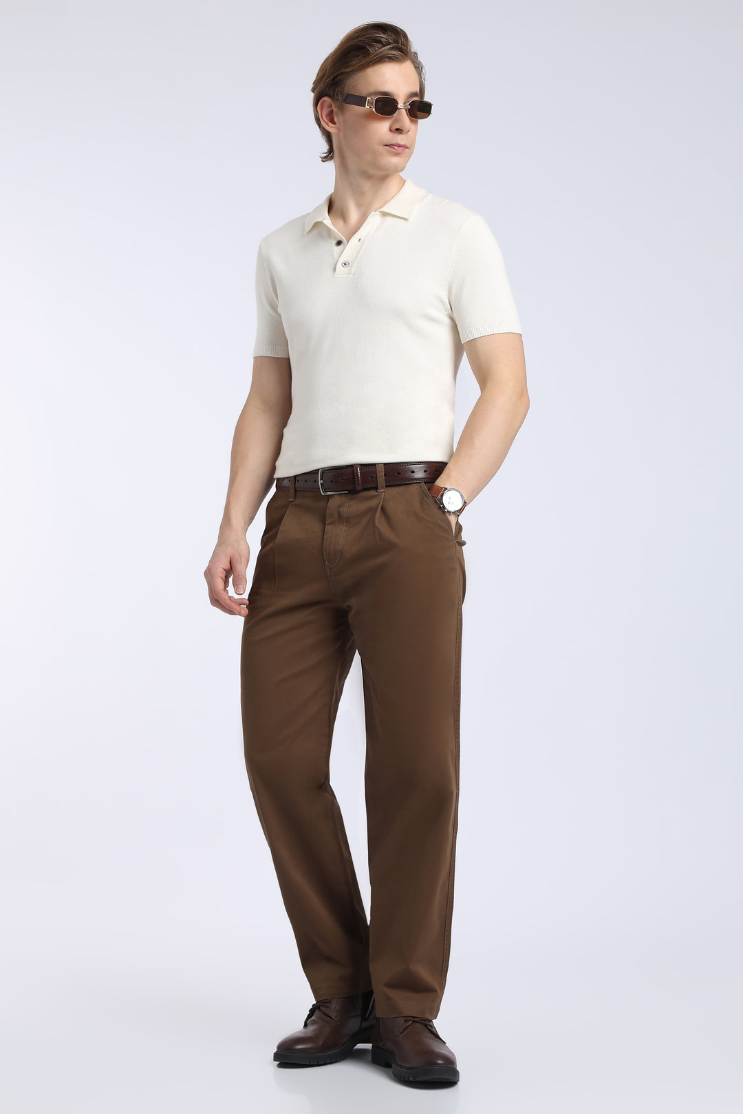 Men’s Congo Brown Relaxed Fit Straight Leg Pants