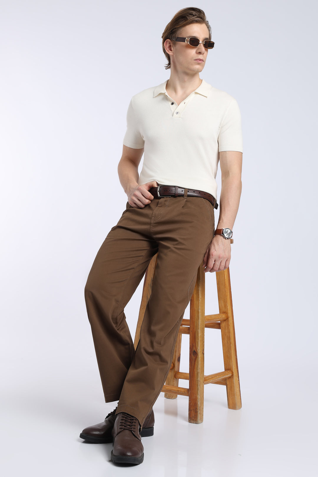 Men’s Congo Brown Relaxed Fit Straight Leg Pants