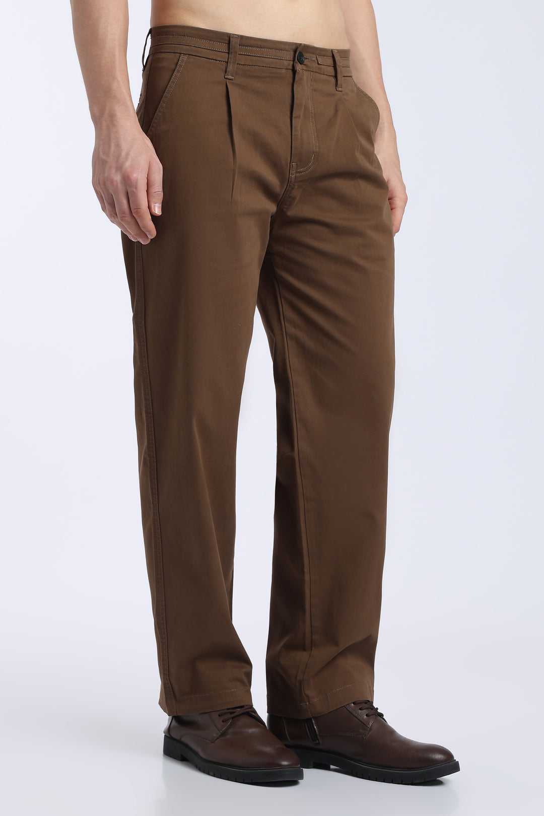 Men’s Congo Brown Relaxed Fit Straight Leg Pants