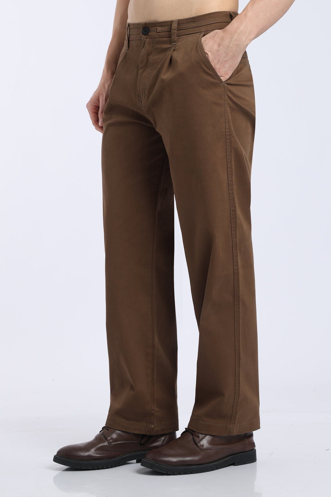 Men’s Congo Brown Relaxed Fit Straight Leg Pants