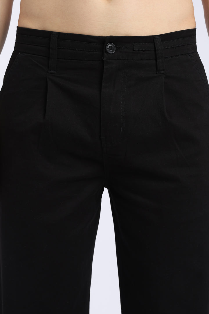 Men’s Black Relaxed Fit Straight Leg Pants