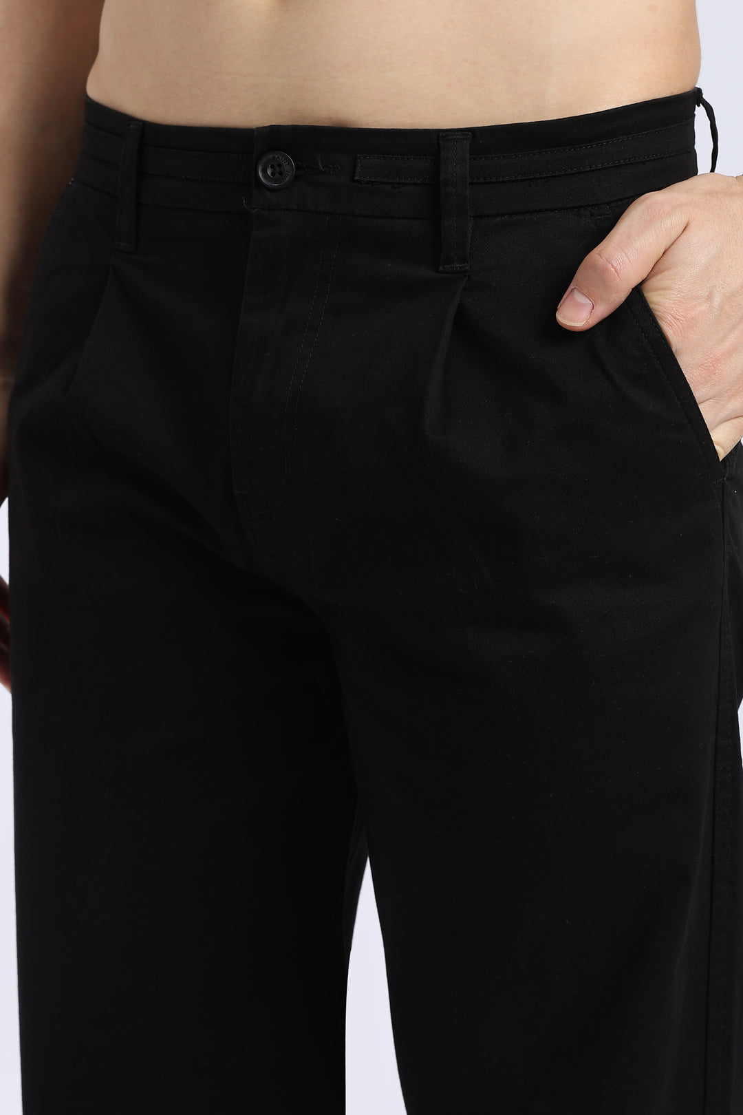 Men’s Black Relaxed Fit Straight Leg Pants