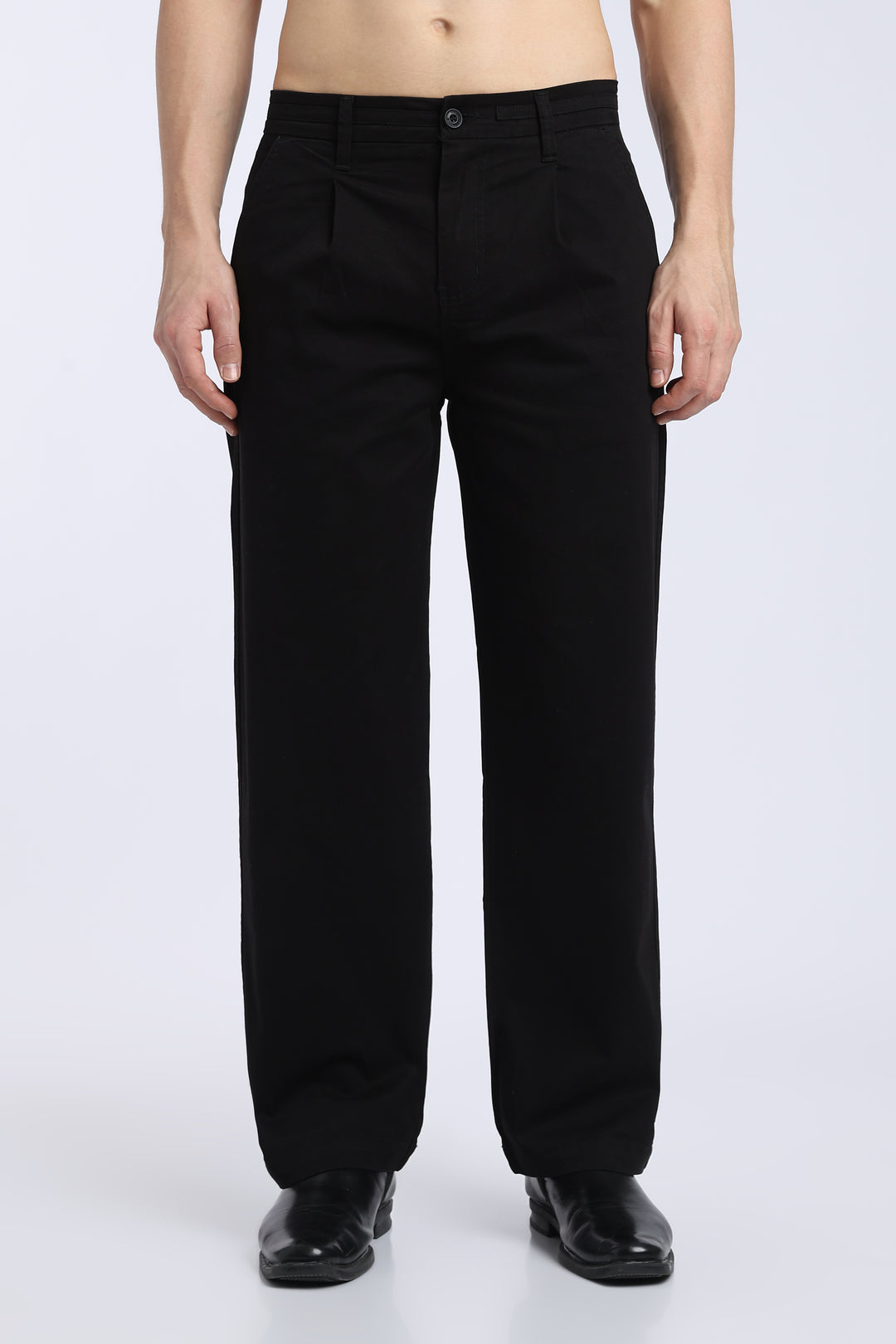 Men’s Black Relaxed Fit Straight Leg Pants