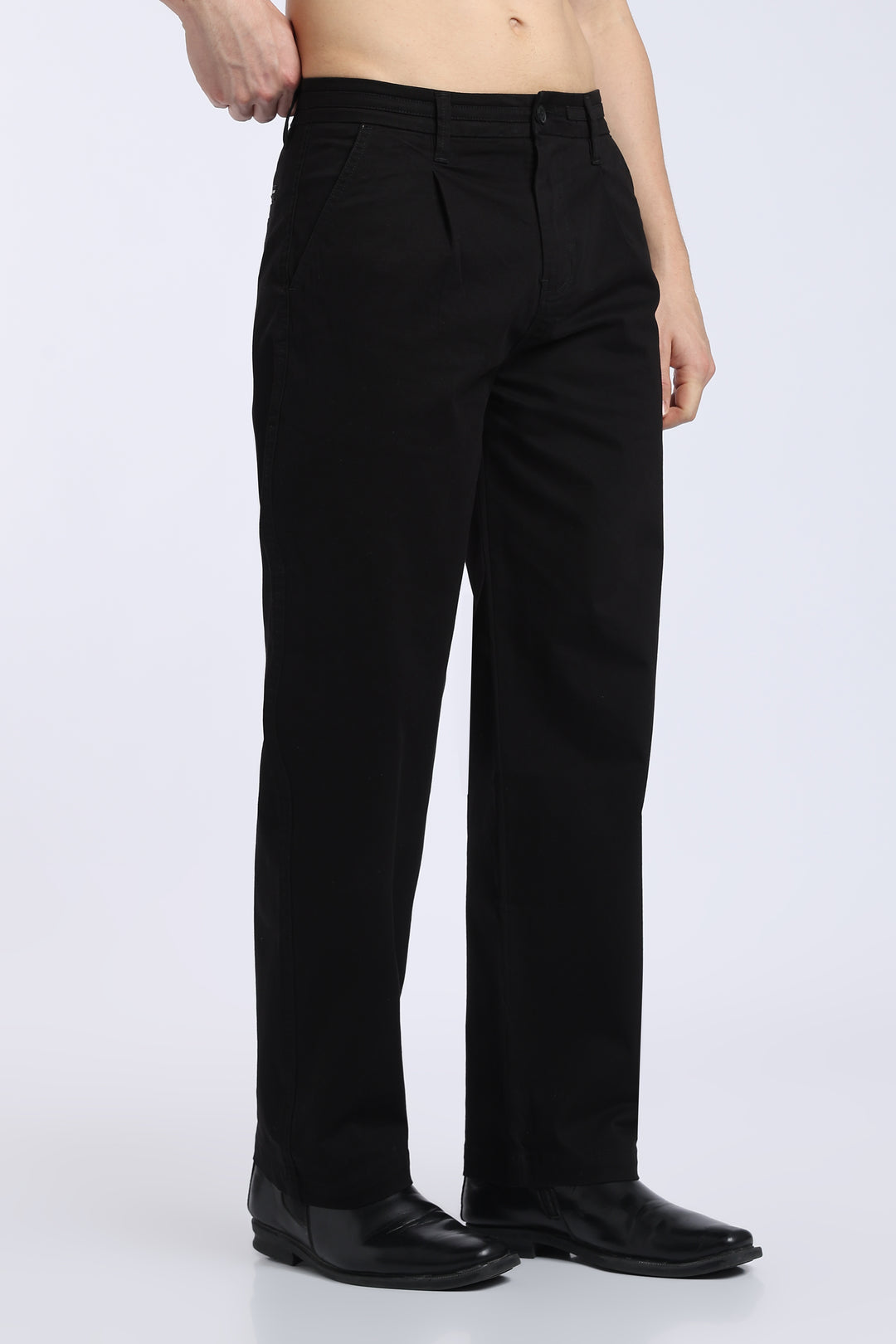 Men’s Black Relaxed Fit Straight Leg Pants