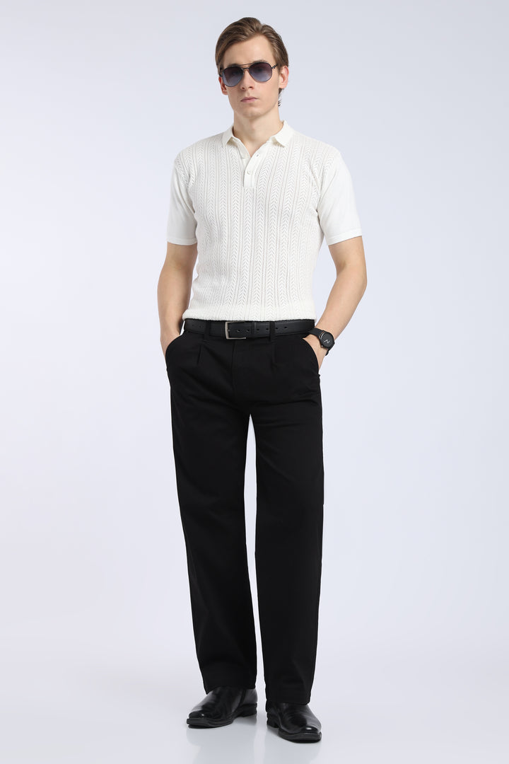 Men’s Black Relaxed Fit Straight Leg Pants