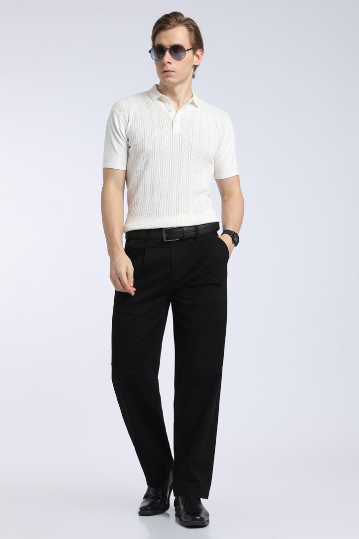 Men’s Black Relaxed Fit Straight Leg Pants